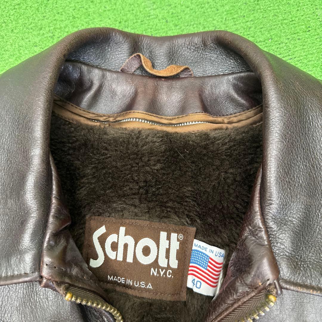 Schott レザージャケット642VSサイズ40レッドブラウン