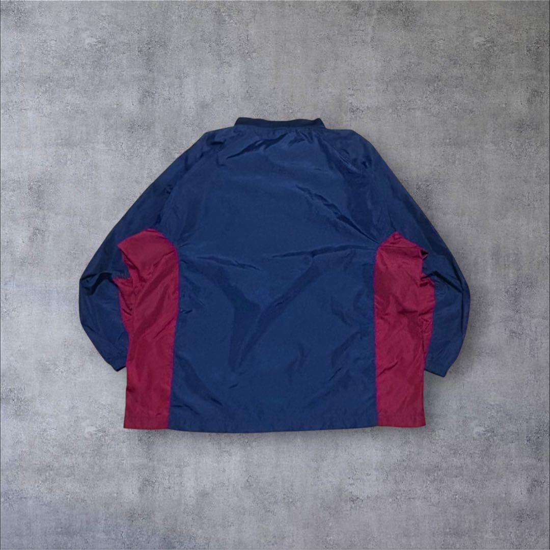 00s ナイキ ピステ L 紺 赤 刺繍ロゴ Y2K スポーツMIX