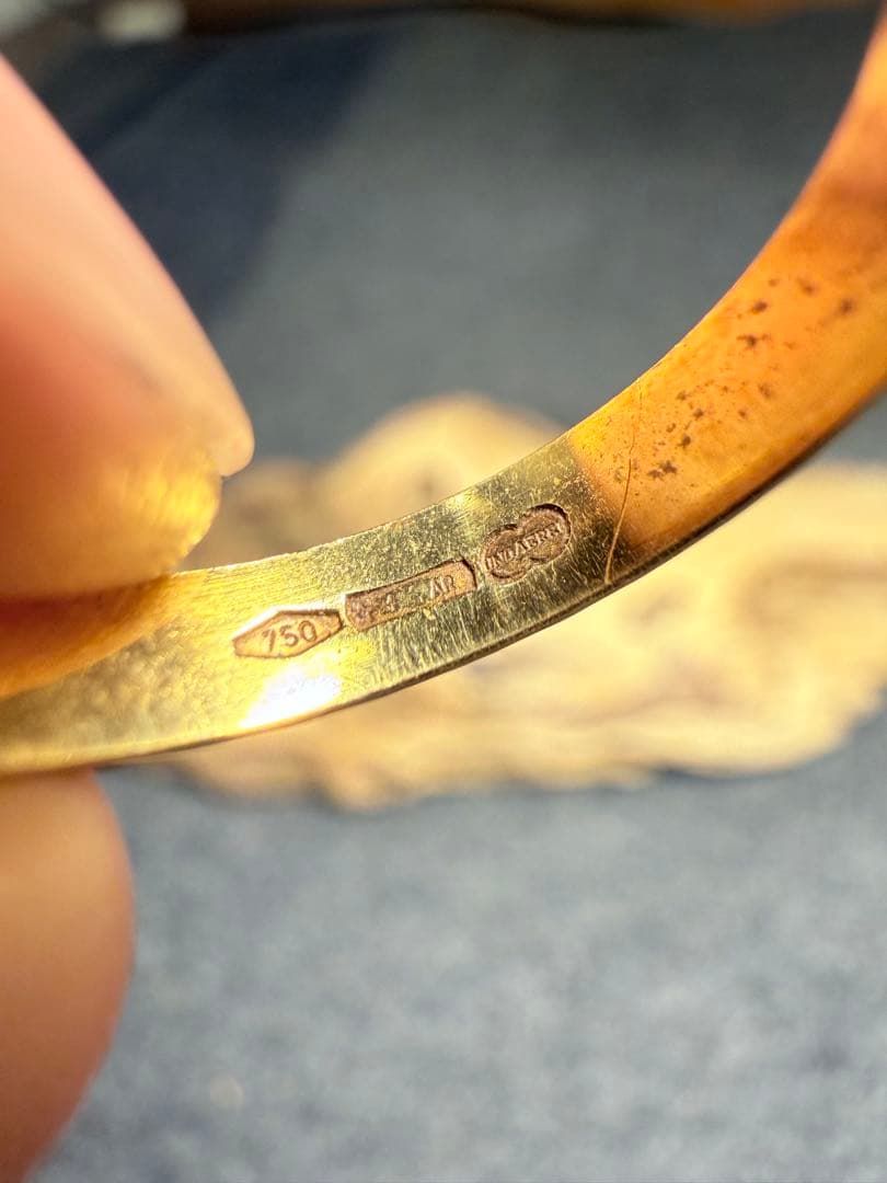 K18 750 ゴールド リング 13号 彫りデザイン