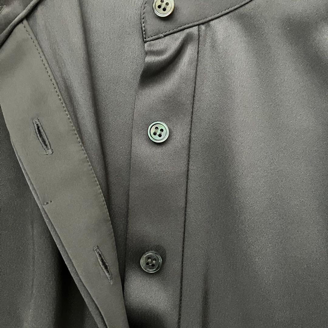 theory luxe サテンシャツワンピース　ボウタイ　比翼ボタン　38