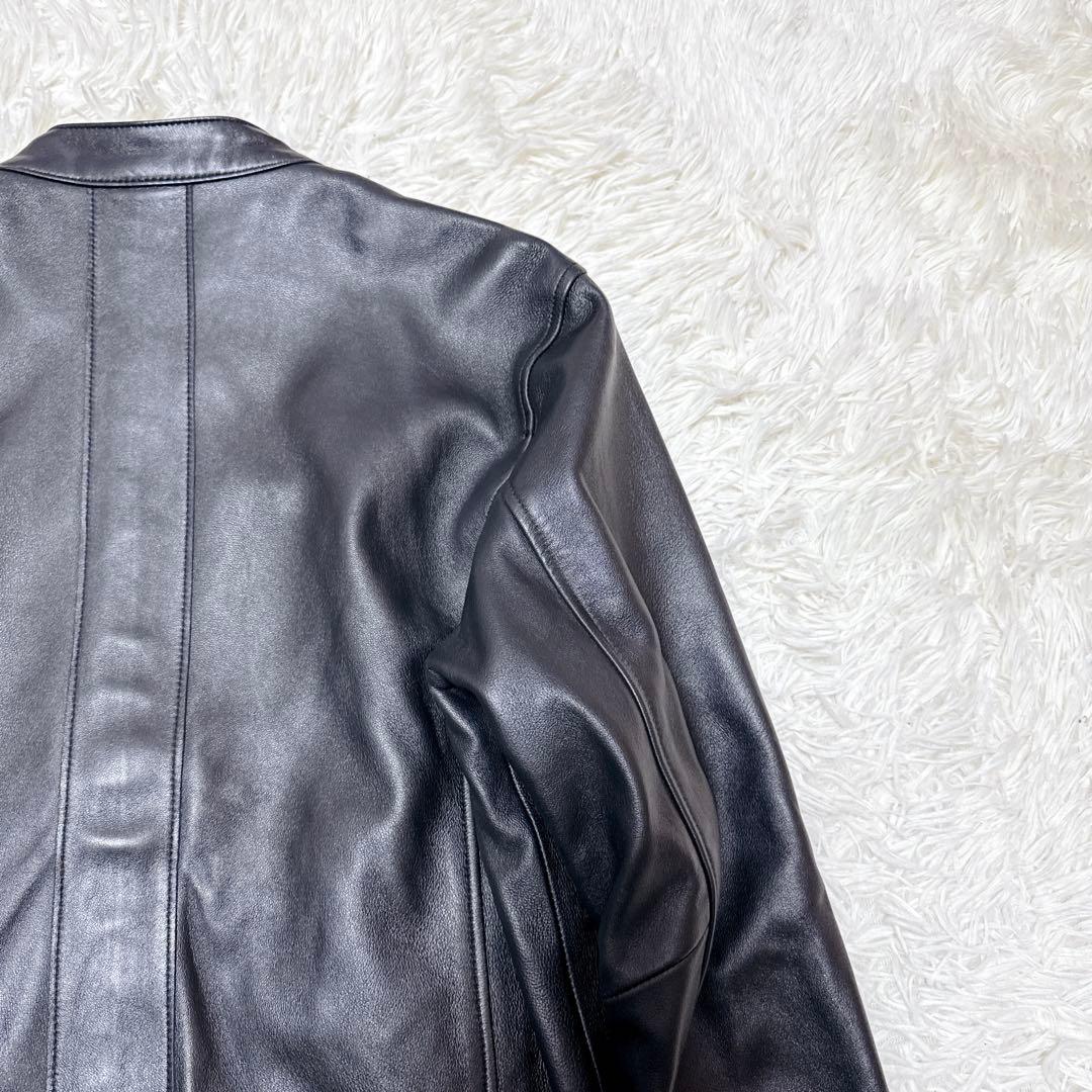 テットオム　羊革　シングルライダース　レザージャケット　L ラムスキン　本革