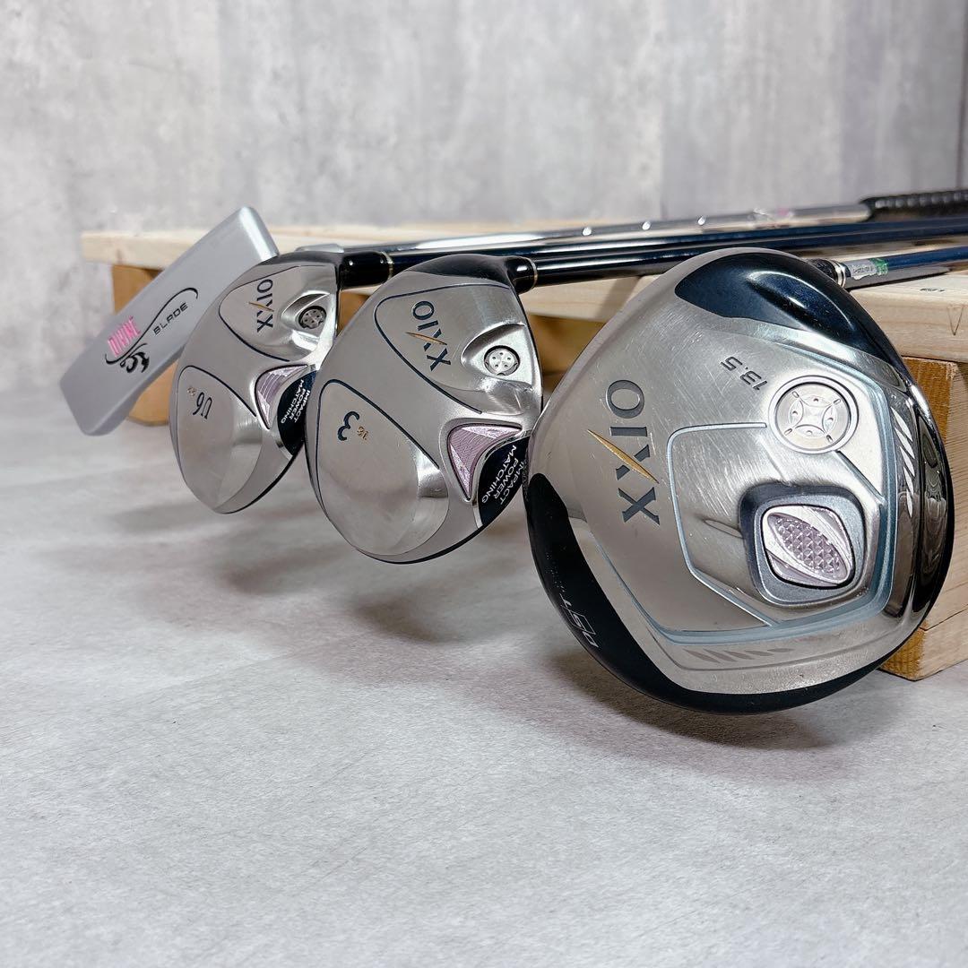 T227 XXIO ゴルフクラブ レディース セット 10点 黒 おしゃれ 入門