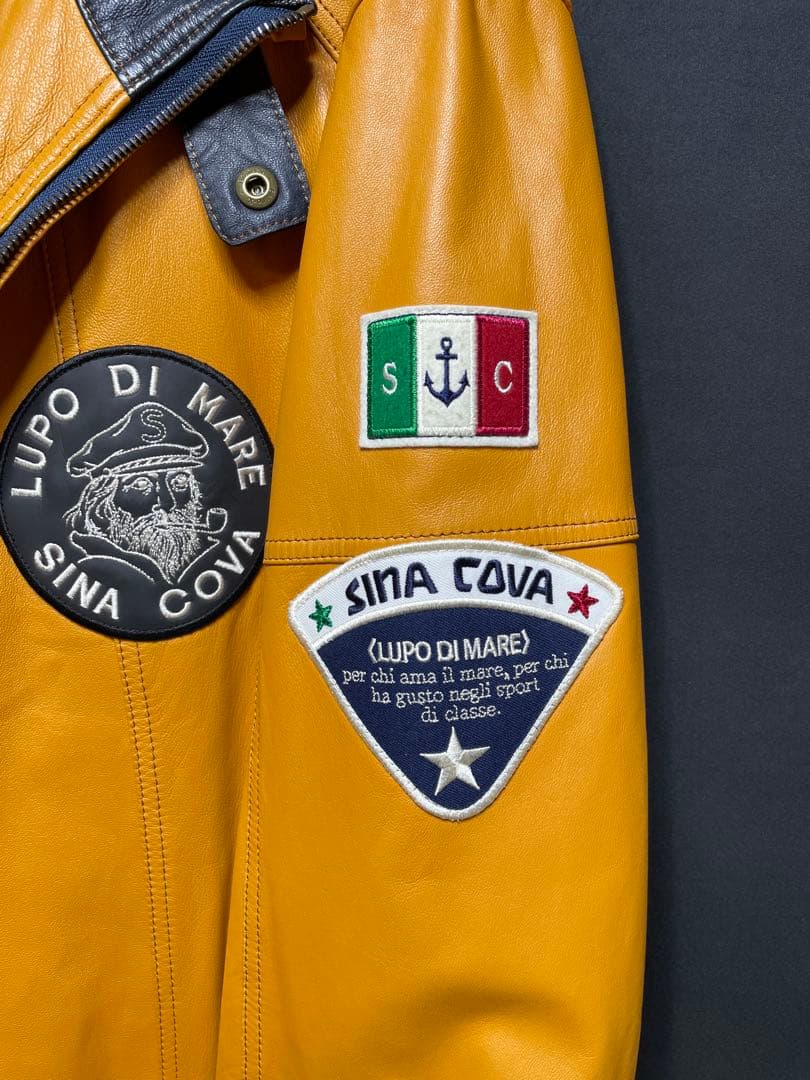 12万 シナコバ 船長 ロゴワッペン 中綿 羊革 ライダース 2L 1291