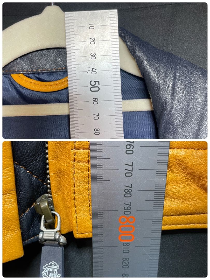 12万 シナコバ 船長 ロゴワッペン 中綿 羊革 ライダース 2L 1291