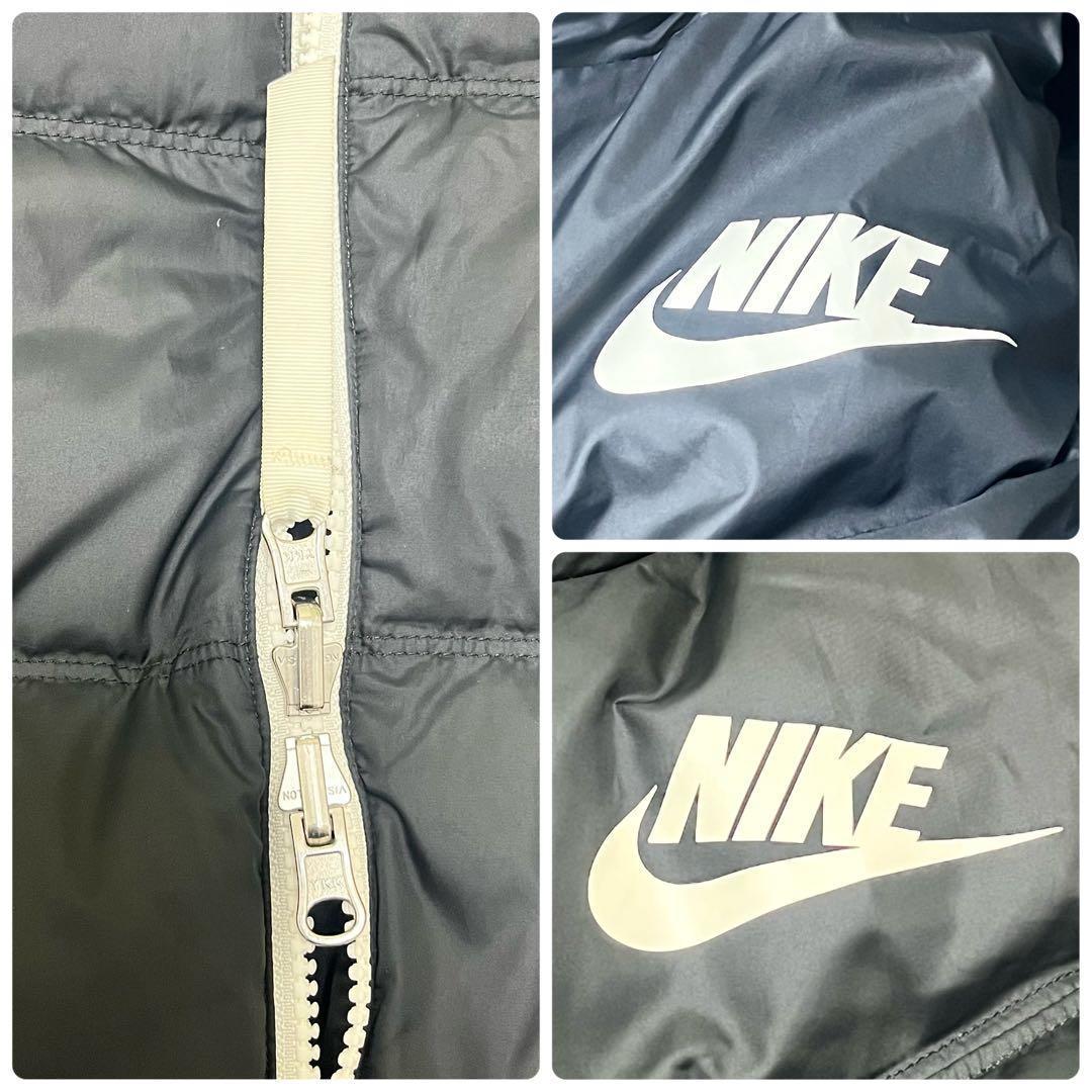 ナイキ ダウン ベンチコート リバーシブル 黒 洗える 大きいサイズ