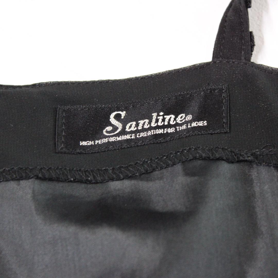 【日本製社交ダンス衣装】ワンピース ドレス Sanline 黒 無地 シンプル
