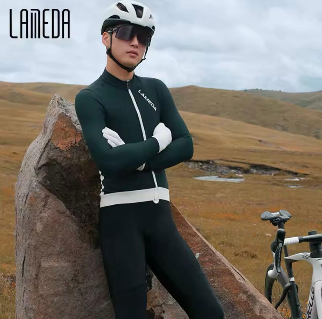 【未使用】LAMEDA サイクルジャージ ダークグリーン