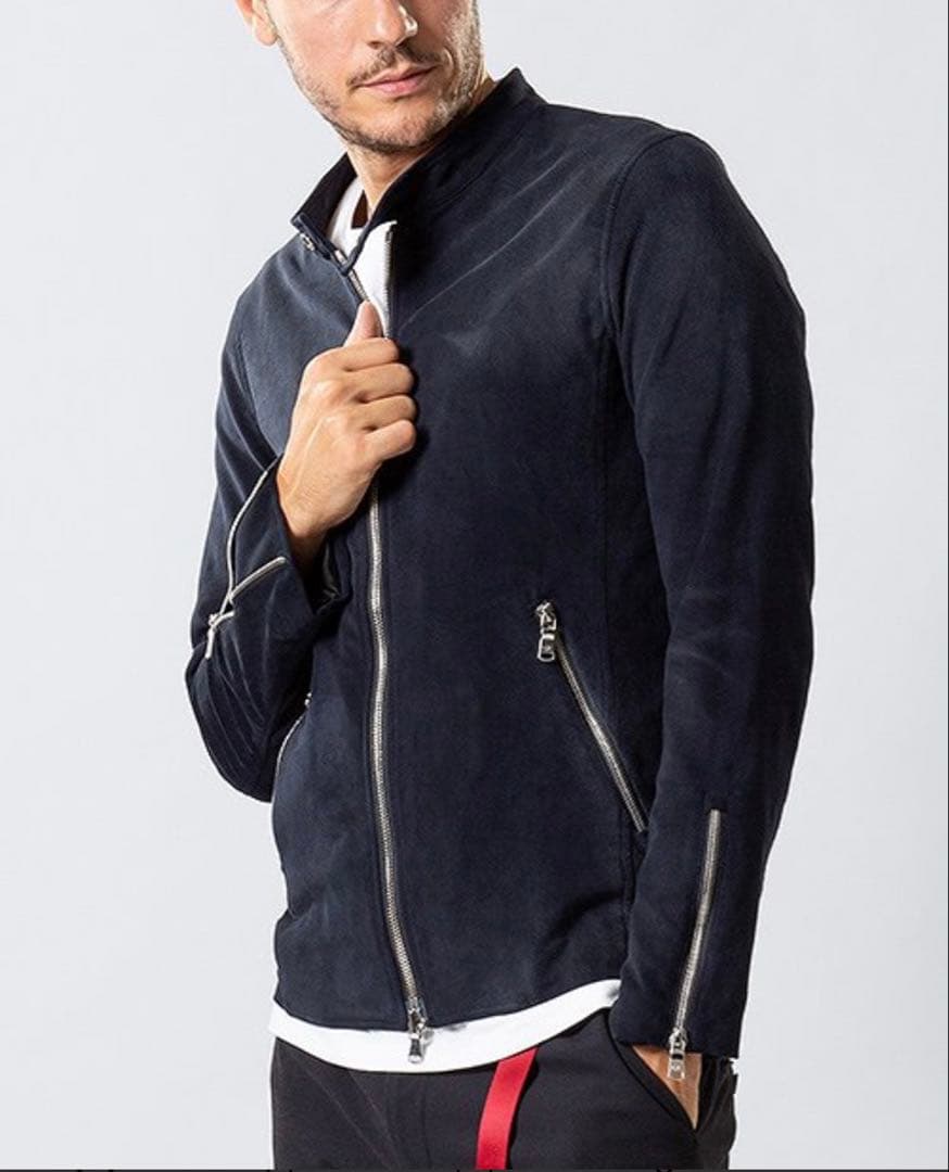 美品！ WJK スウェード シングルライダース ジャケット M