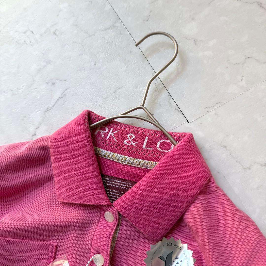 新品 MARK & LONA ゴルフ ポロシャツ S ピンク キーホルダー付