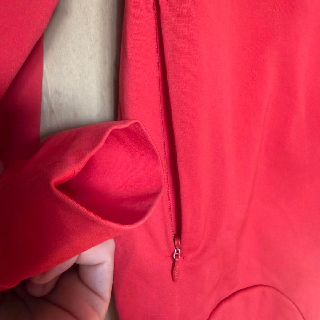 美品 デサントゴルフ ダブルジップ ジャージ ジャケットM 赤 DGM3025S