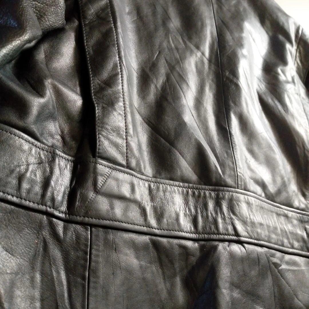 80s Vintage フランス軍 ファイヤーマンジャケット レザーカーコート