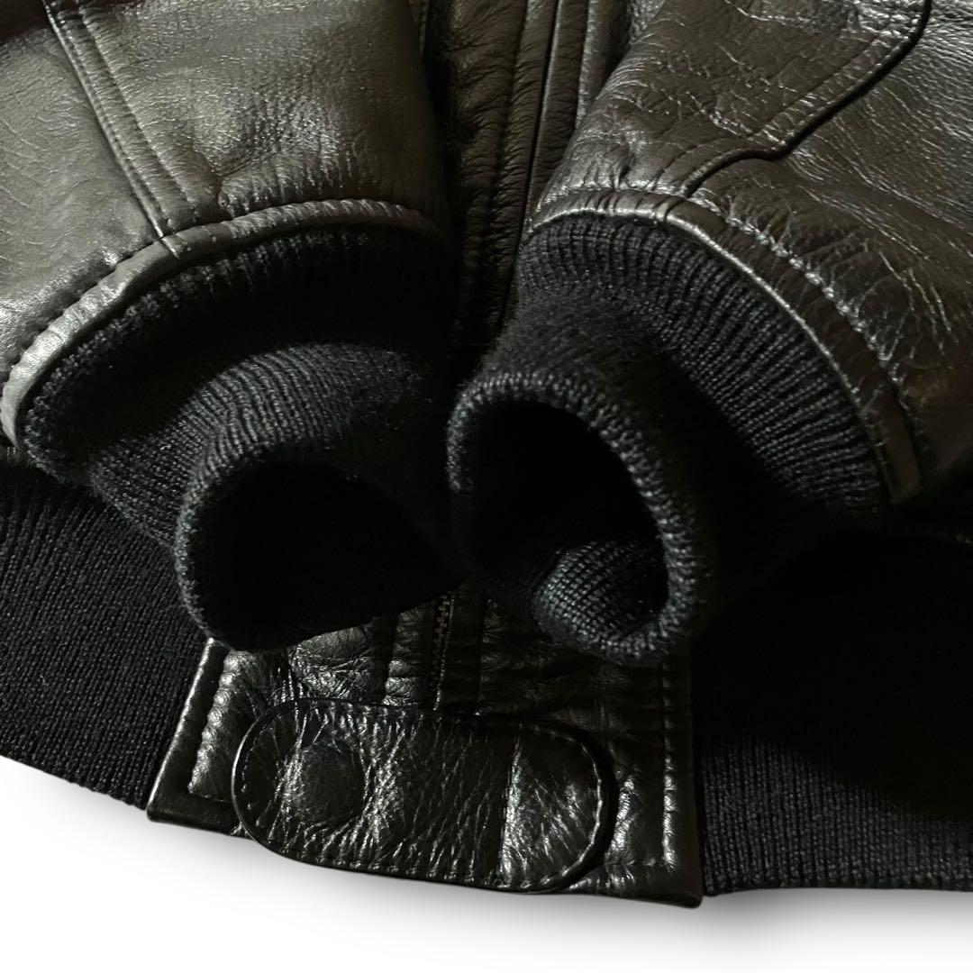 Ruu様☆vintageレザージャケットCWU-45P型フライトジャケット本革黒