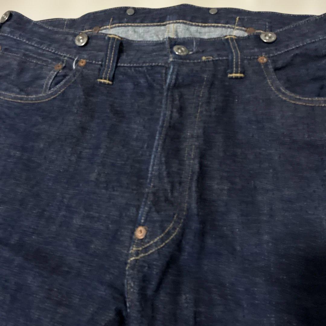 TCBJEANS 20s 白ミミ　シンチバック　サスペンダーボタン　36インチ