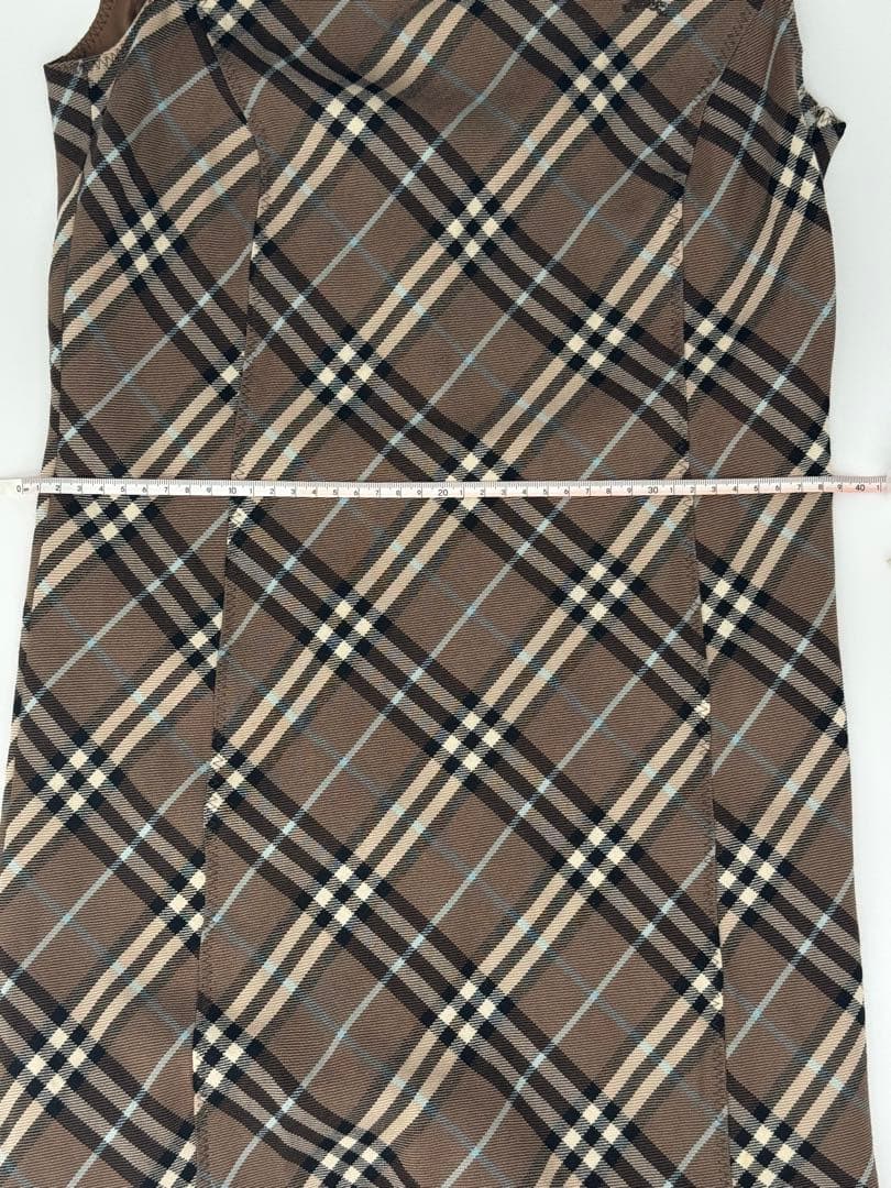 美品☆バーバリーブルーレーベル ノバチェック ワンピース ノースリーブ　ロゴ刺繍