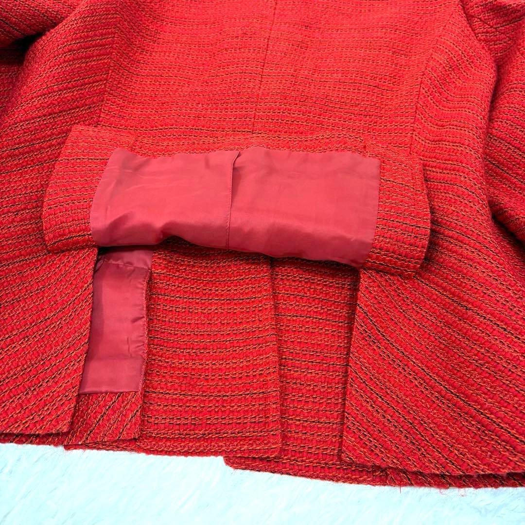 Rene ルネ 赤 ツイード ジャケット 日本製 ビジューボタン 入学　卒業式