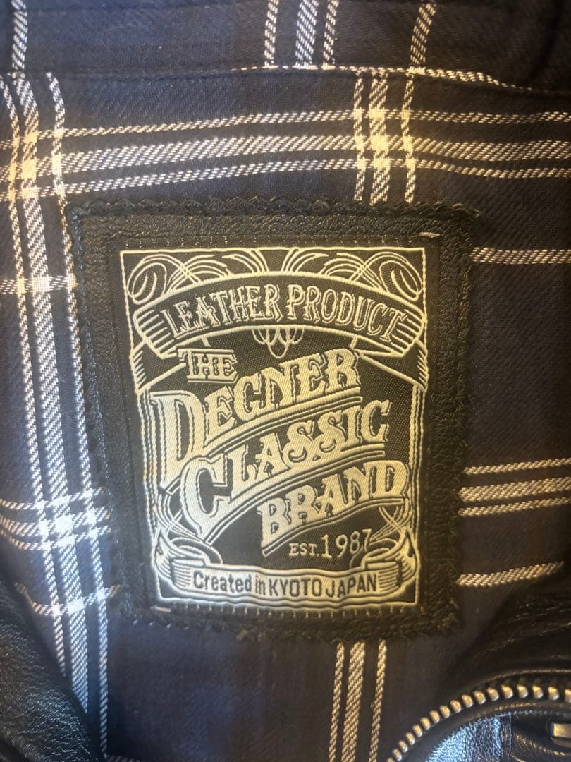 デグナー　シングルライダース　山羊革　バイク装備　パッド有り