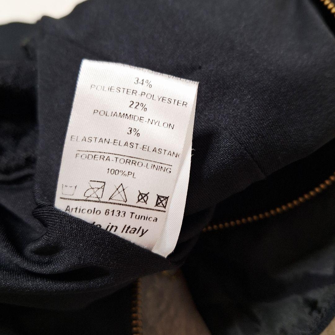 テナックス/Tenax 刺繍 ペプラム ワンピース【M】社交ダンス 切替 黒