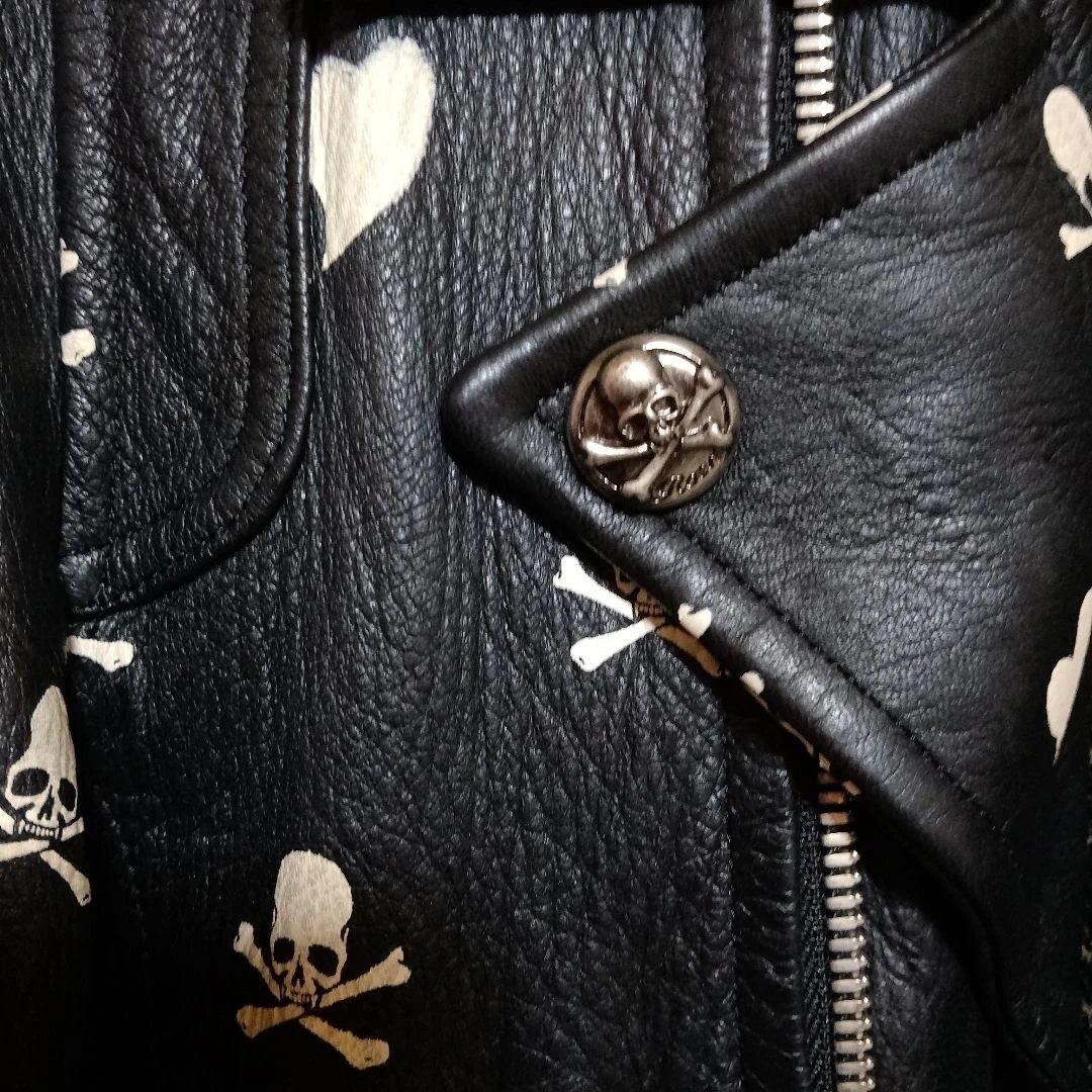 Roen スカル レザー ダブルライダースジャケット 表記サンプル品