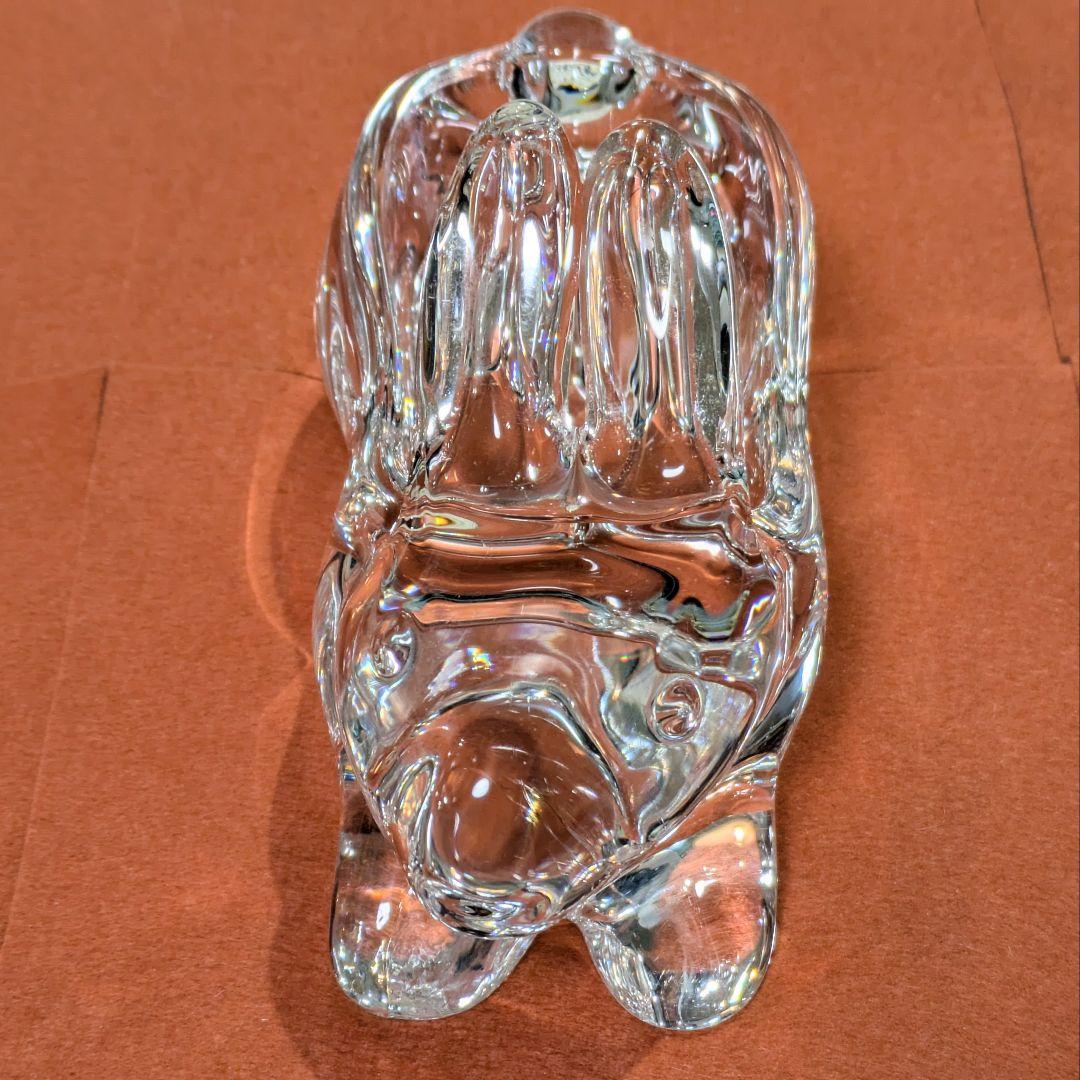 佐々木硝子 クリスタル うさぎ オブジェ 置物 透明 クリア インテリア 未使用