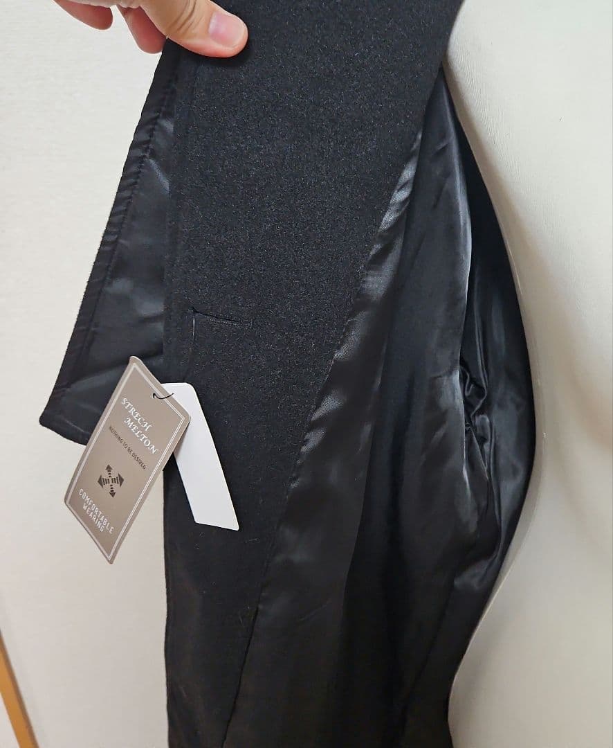 CPCM ケープ付スタンドネック軽量メルトンコート ブラック フリー