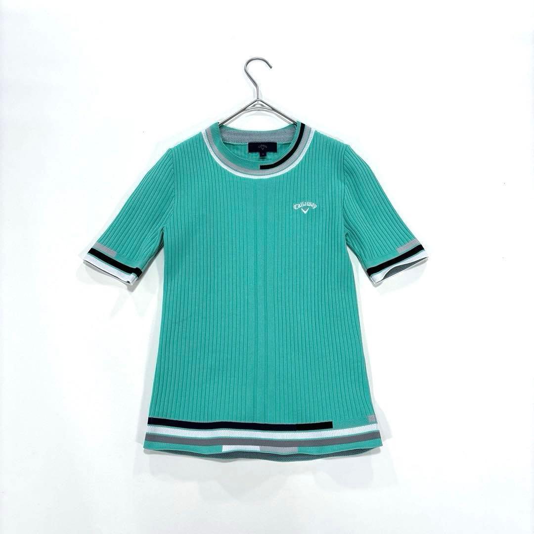 キャロウェイ　S 半袖ニット　ゴルフ　レディース　グリーン　クルーネック　春秋