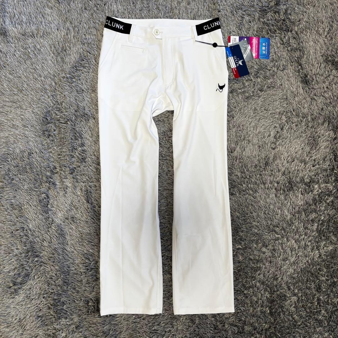■新品■ クランク　レディースL ゴルフウェア ストレッチ ストレートパンツ　白