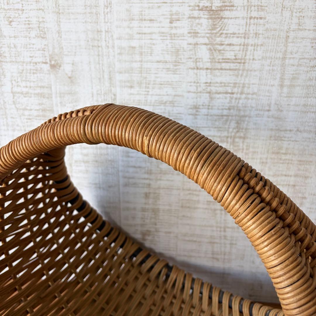 【アンティーク】籐カゴ ラタンバスケット 小物収納 インテリア雑貨 古道具