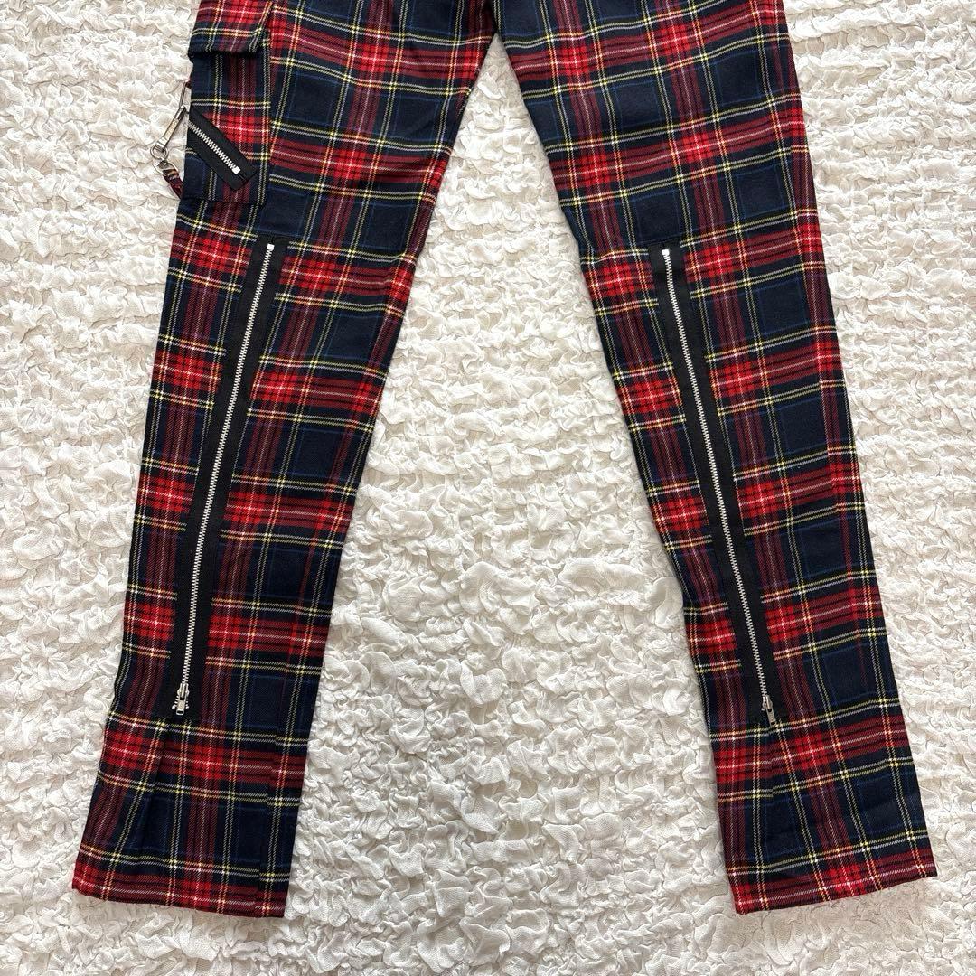 【美品】 666 ボンテージパンツ タータンチェック ジップ パンク 日本製