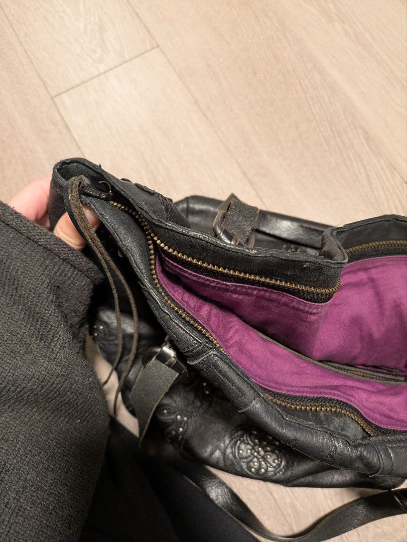 DIESEL/ディーゼル レザー　スタッズ トートバッグ