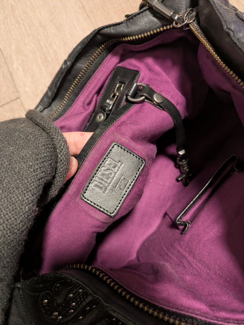 DIESEL/ディーゼル レザー　スタッズ トートバッグ