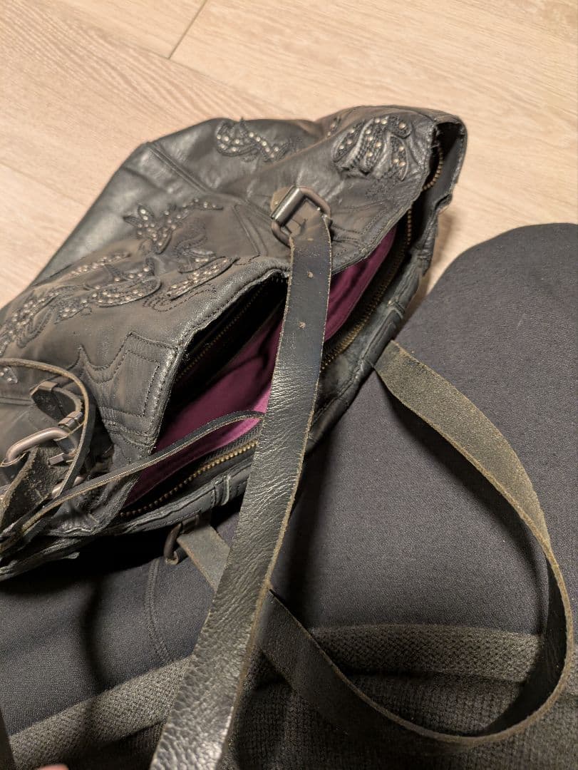 DIESEL/ディーゼル レザー　スタッズ トートバッグ