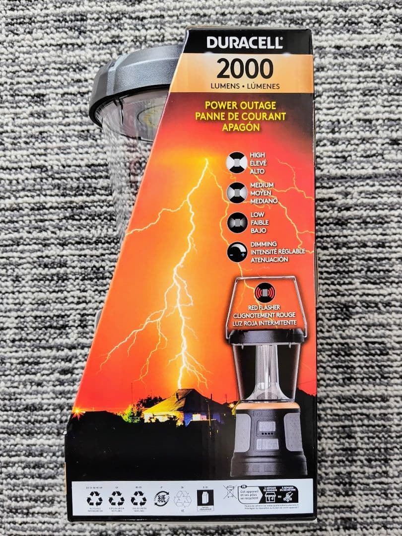 【新品】Duracell 2000ルーメン LEDランタン 3way充電 ×２