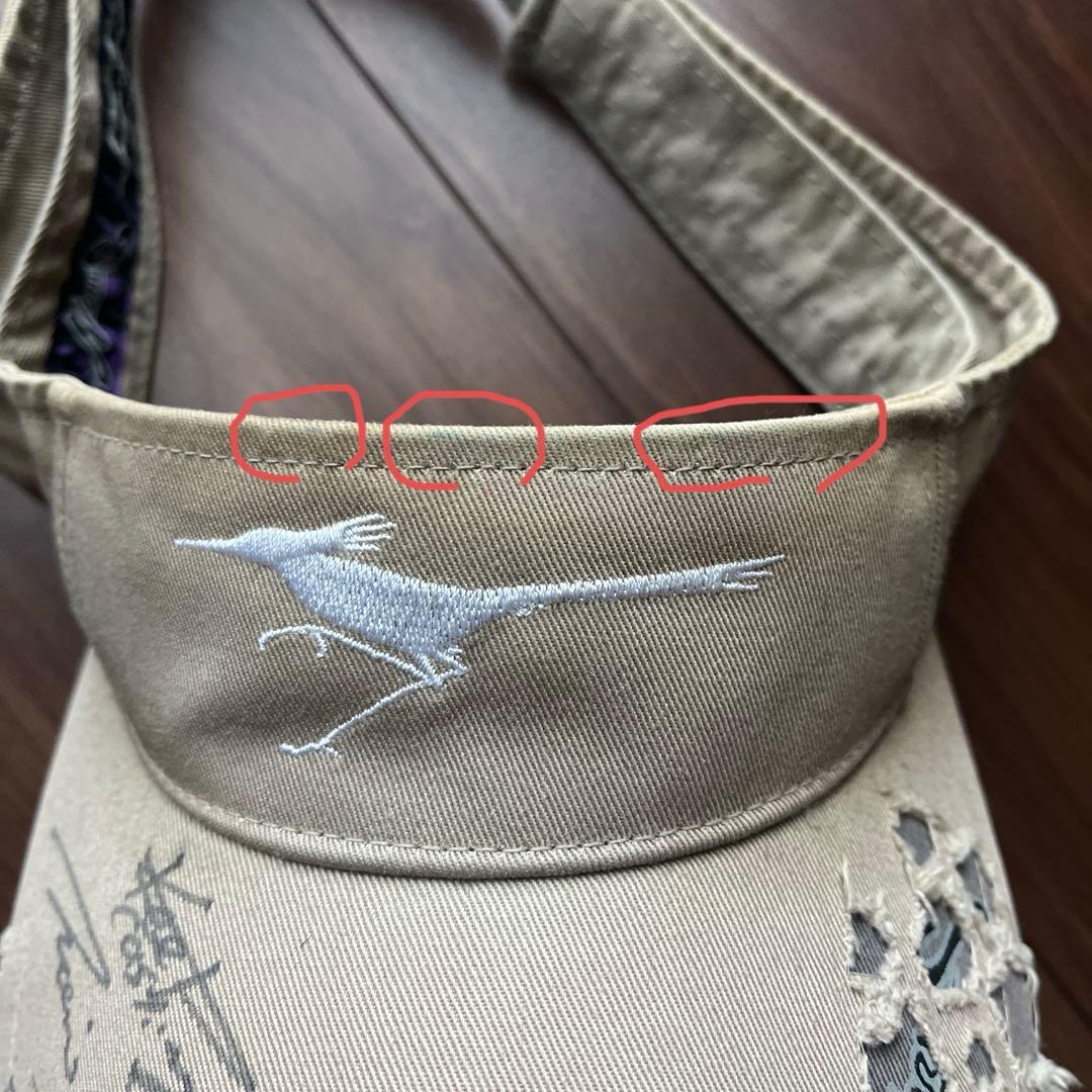 ノリーズ　希少　サイン入り　ベージュ　サンバイザー　ロードランナー