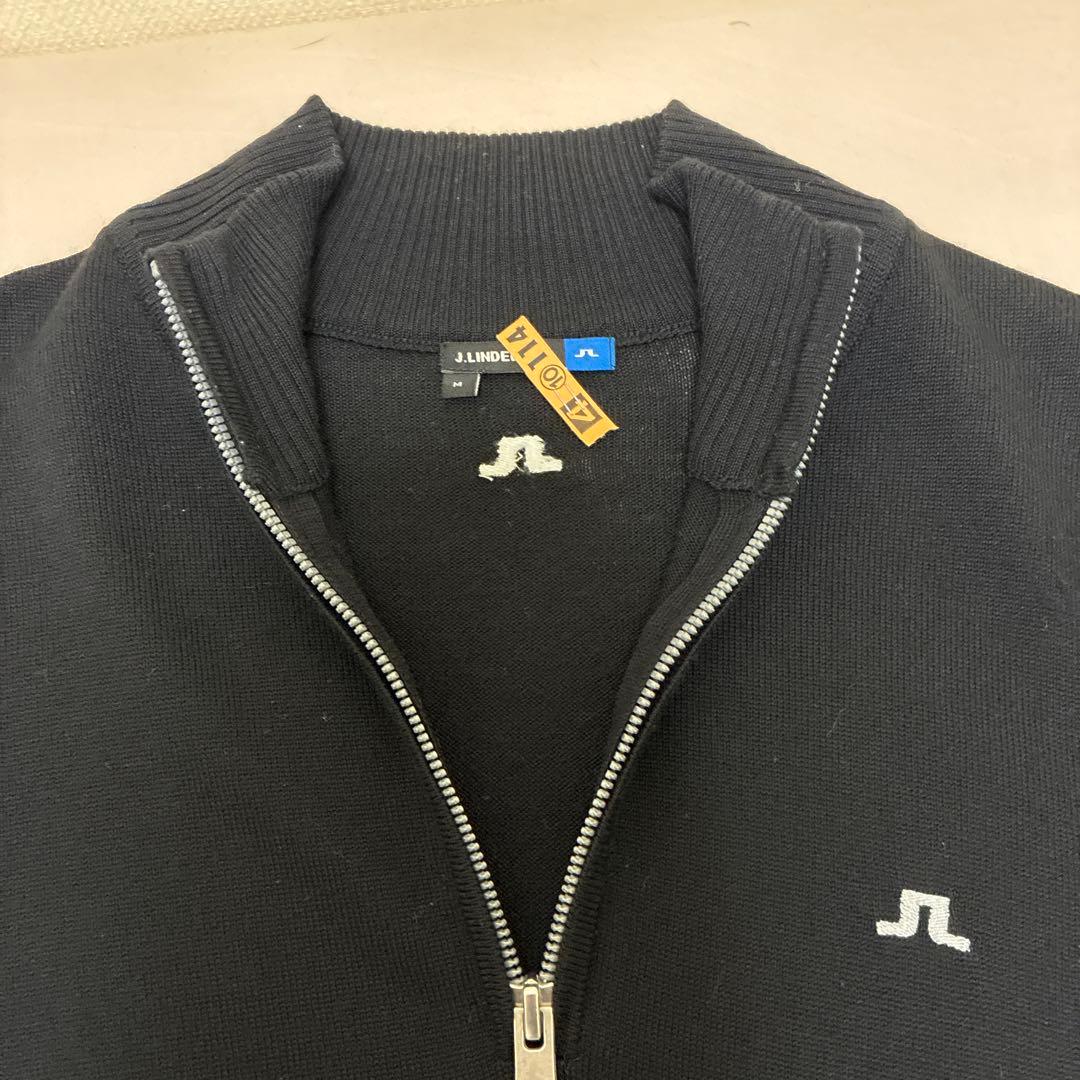 J.LINDEBERG ブラックジップセーター