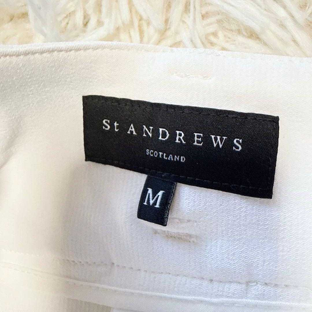 【セントアンドリュース】新品タグ付 ストレッチパンツ ホワイト M レディース