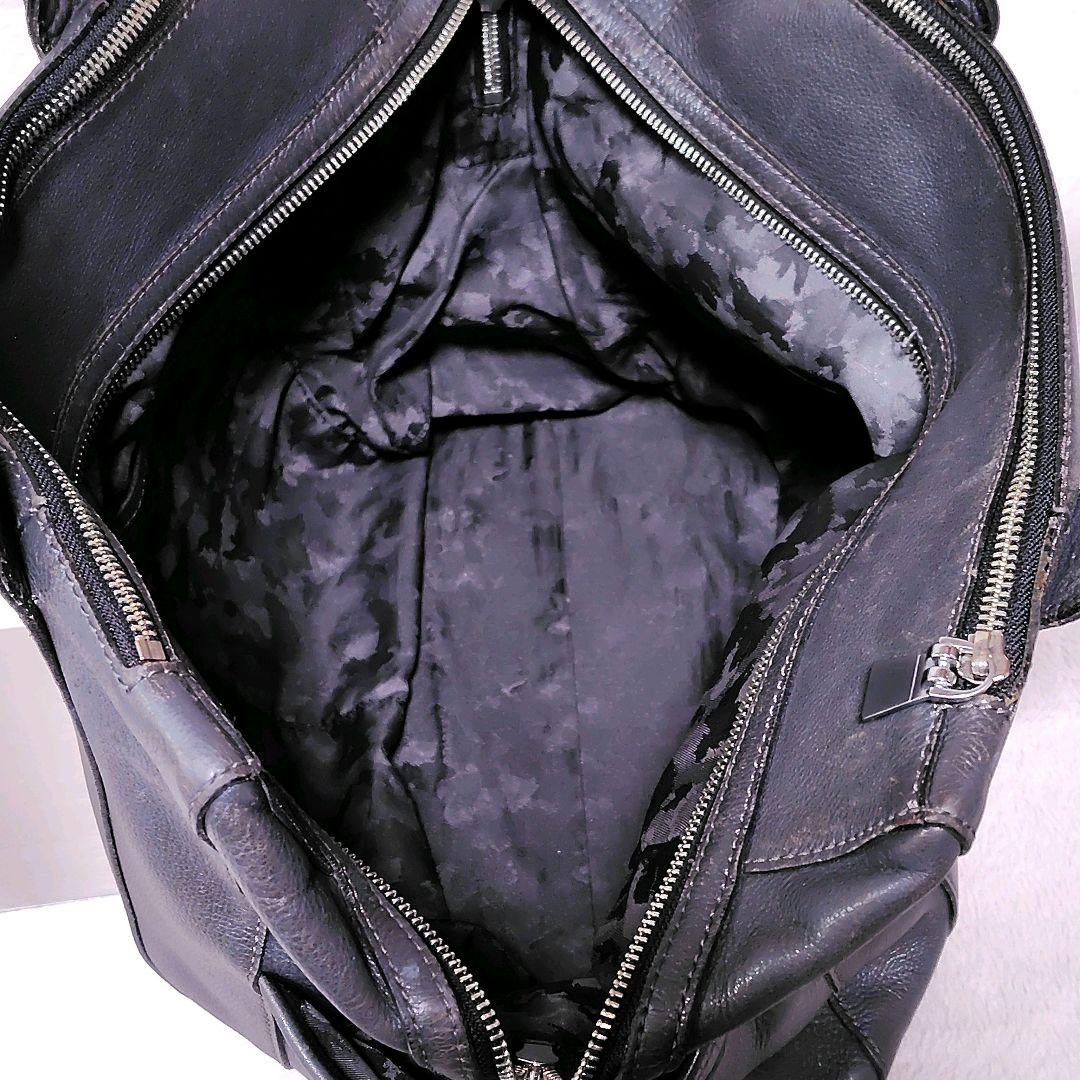 アニアリ　トートバッグ　ダークグレー　本革　肩がけ　A4可　大容量