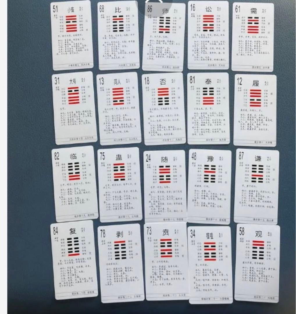 「語呂合わせで学ぶ　易占　易経入門（大判)」六十四卦カード(80枚版) タロット