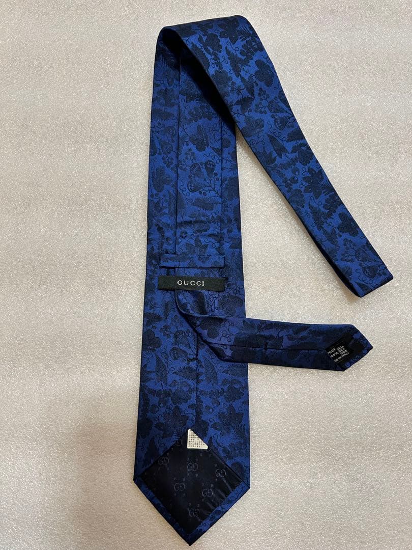 美品✨GUCCI グッチ ブランド ネクタイ 総柄 花柄 リーフ柄 シルク