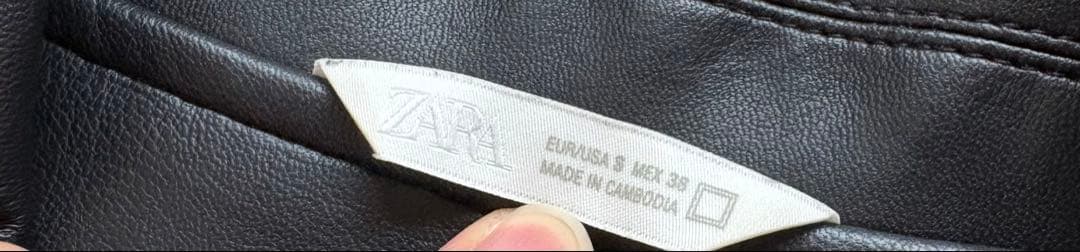 美品 ZARA フェイクレザー ボンバージャケット ブラック