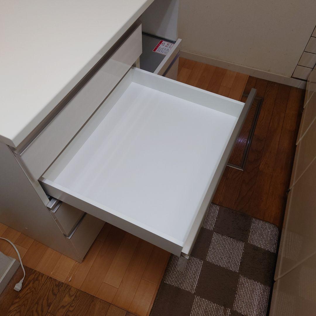 高木木工所　ホワイト木製食器棚 5引き出し 日本製