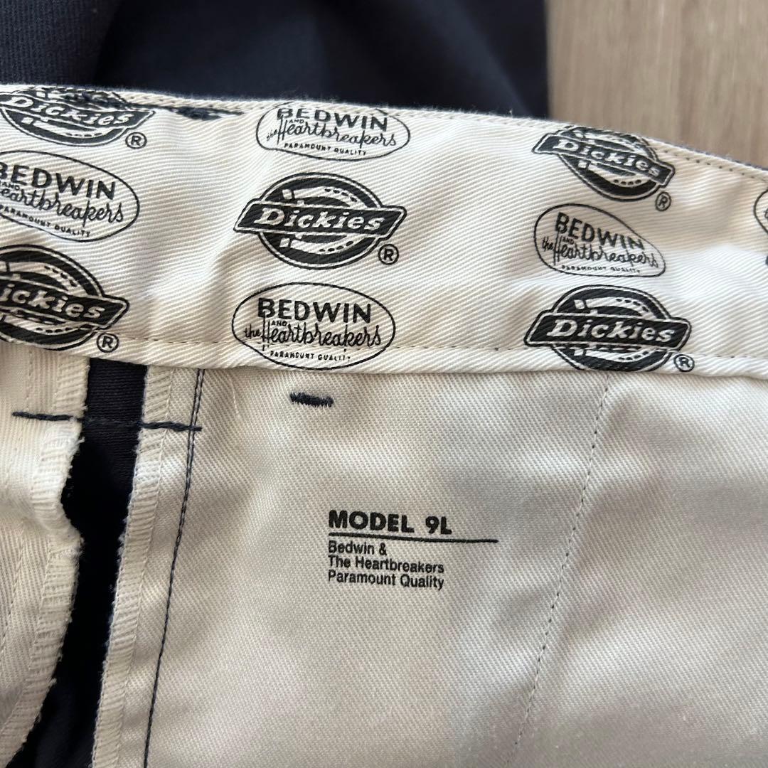 BEDWIN DICKIES クロップドワークパンツ 9L ネイビー 4
