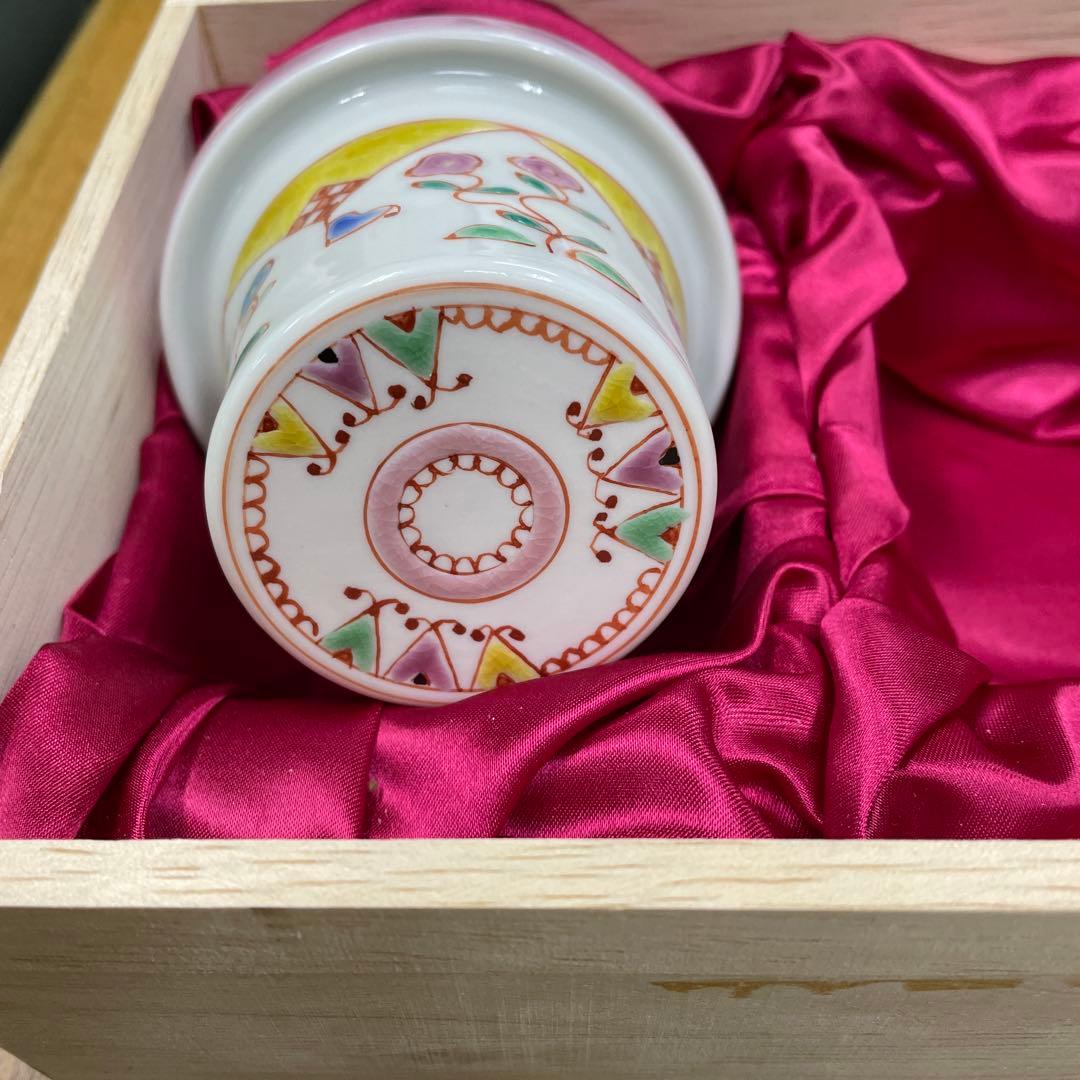 【美品】九谷和グラス 清峰堂 遊磁窯 ガラス香炉 九谷焼 陶器