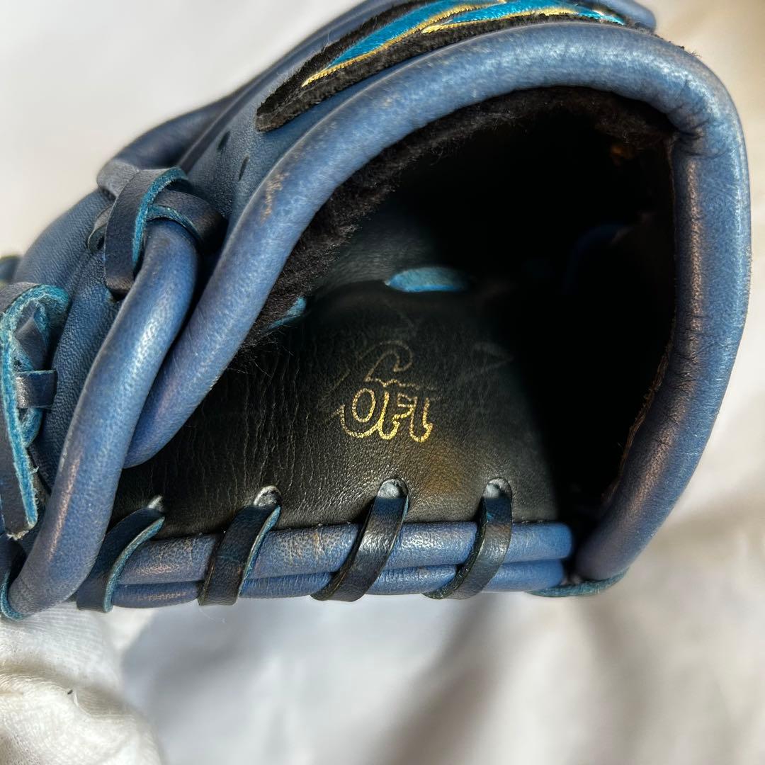 【希少】ミズノ ビューリーグ 軟式グローブ ブルー 青 オールラウンド Mマーク