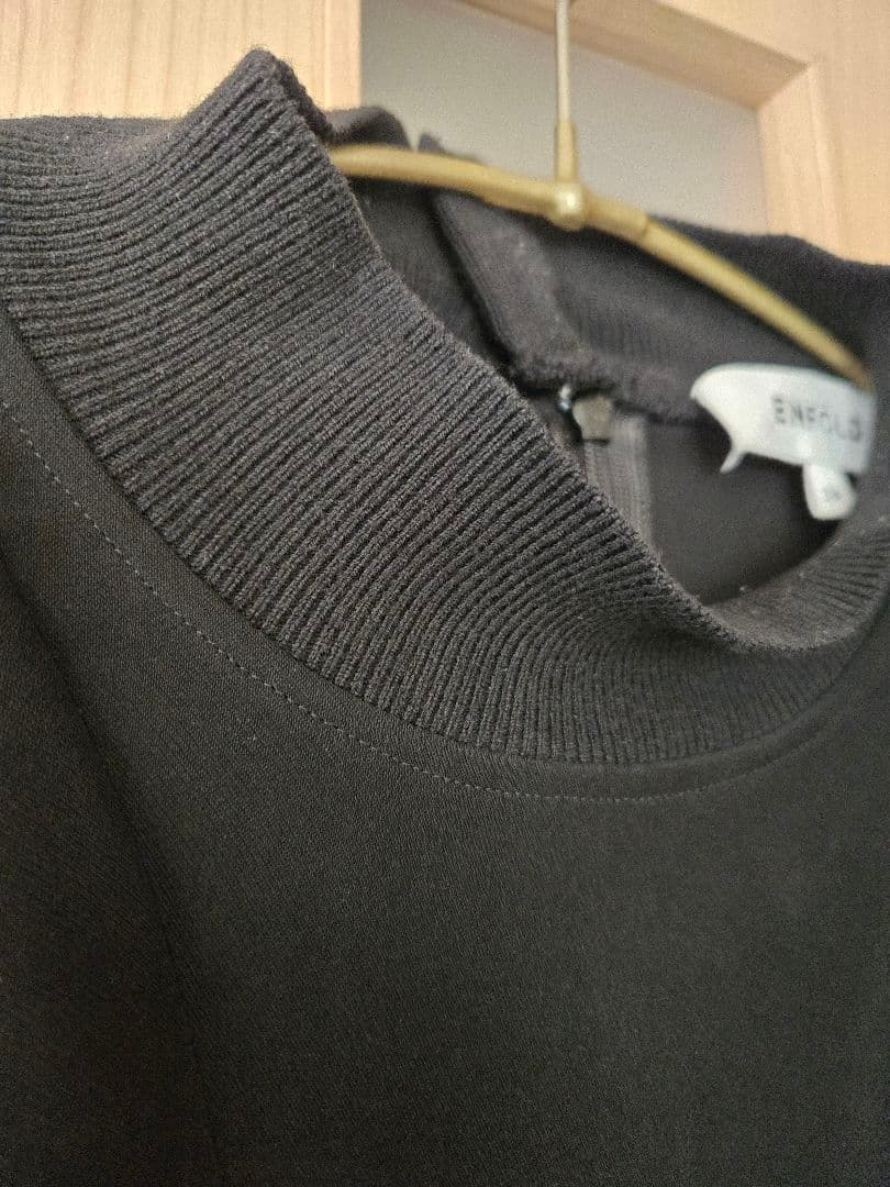 ENFOLD T/Wトロ ワイドフレアドレス 黒