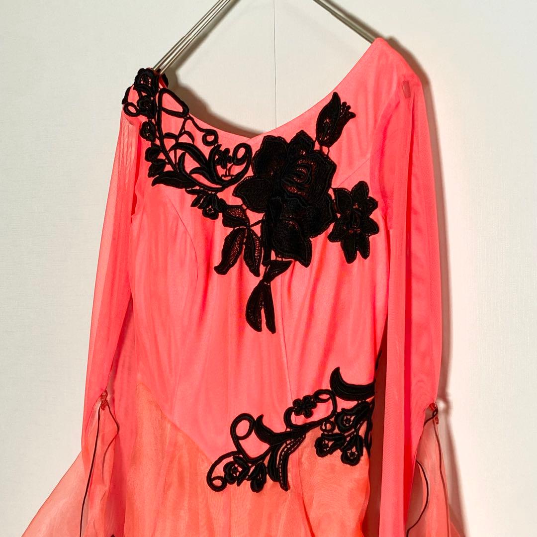 Sanline サンリーヌ ドレス 社交ダンス サーモンピンク 7R