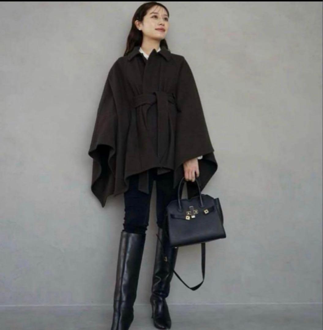 L'AUBE BLANC ローブブラン　3way Wool Cape coat