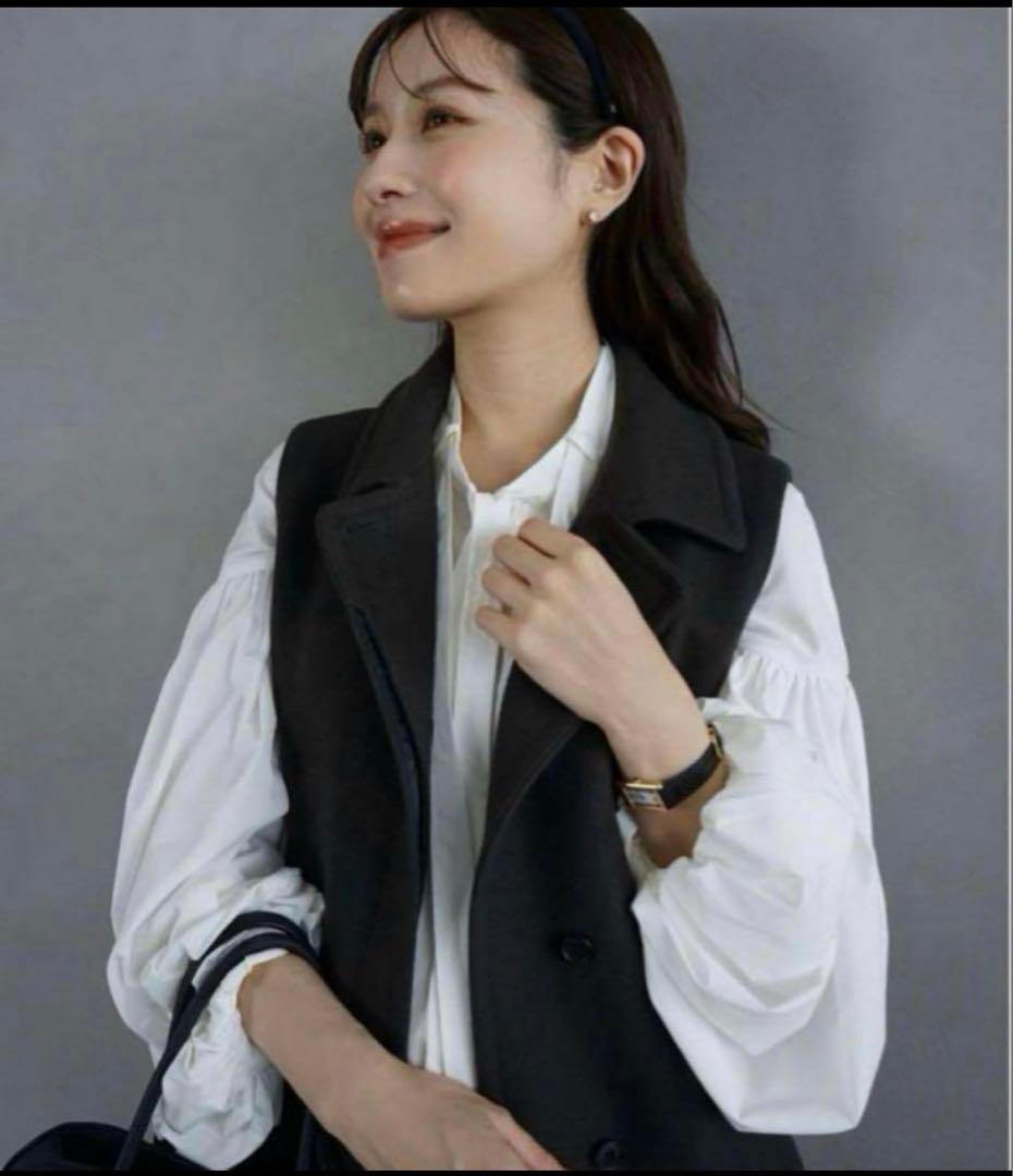 L'AUBE BLANC ローブブラン　3way Wool Cape coat