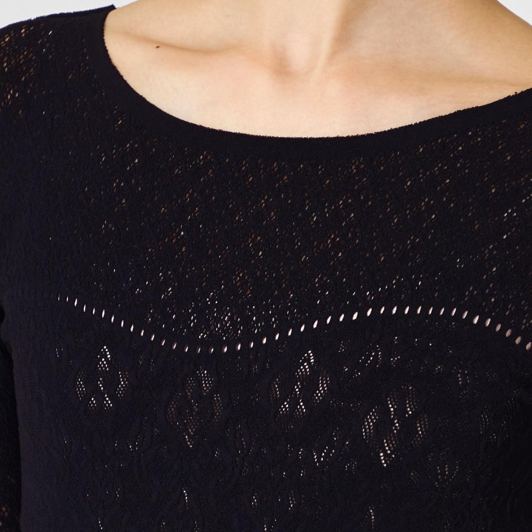 【新品】フェアリーレース長袖トップ ライラックM/ノーソーイングニット