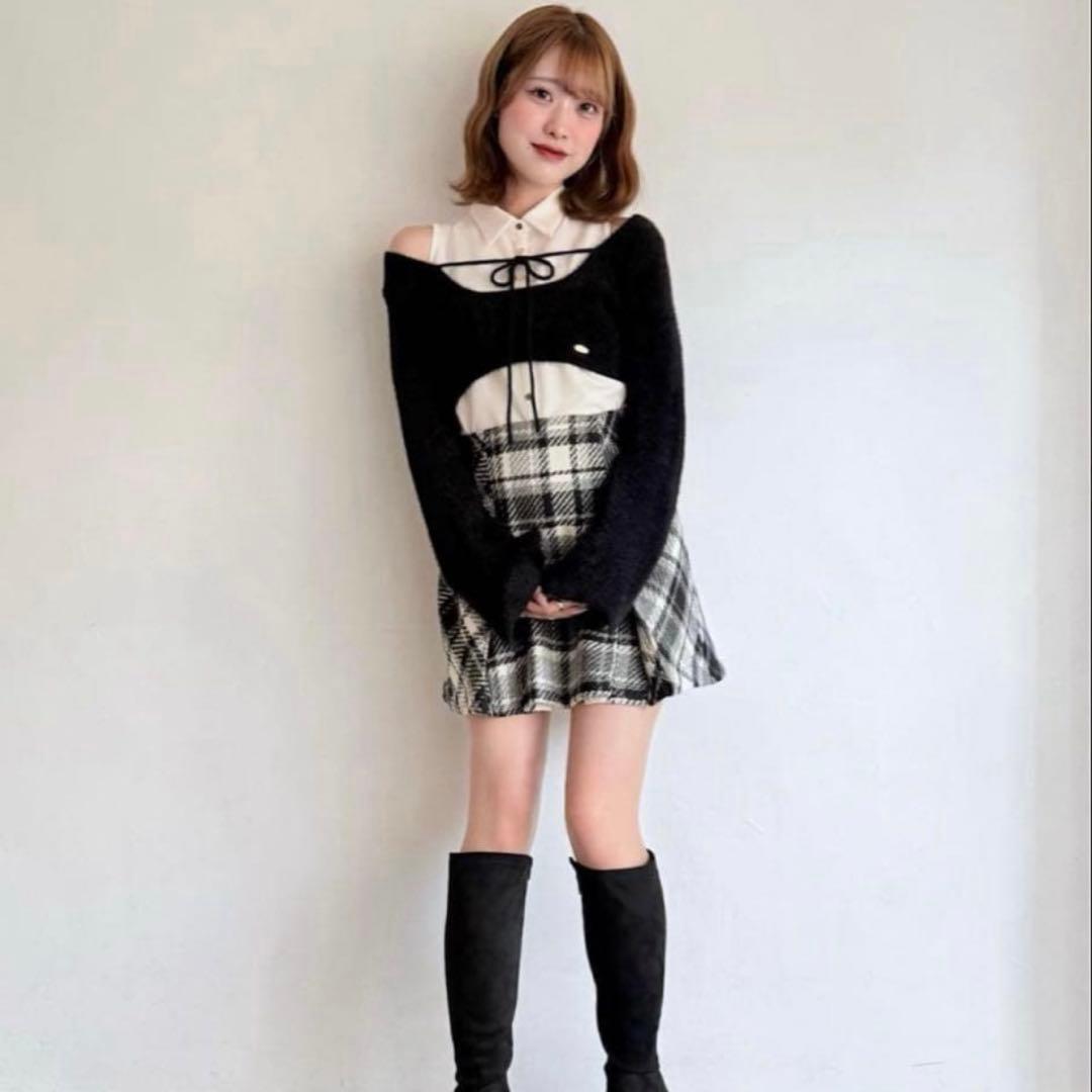 nomae シャツレイヤードシャギーニット