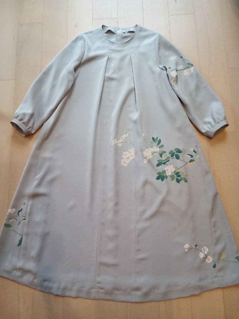 着物リメイク　ロングドレス　作家物　絹